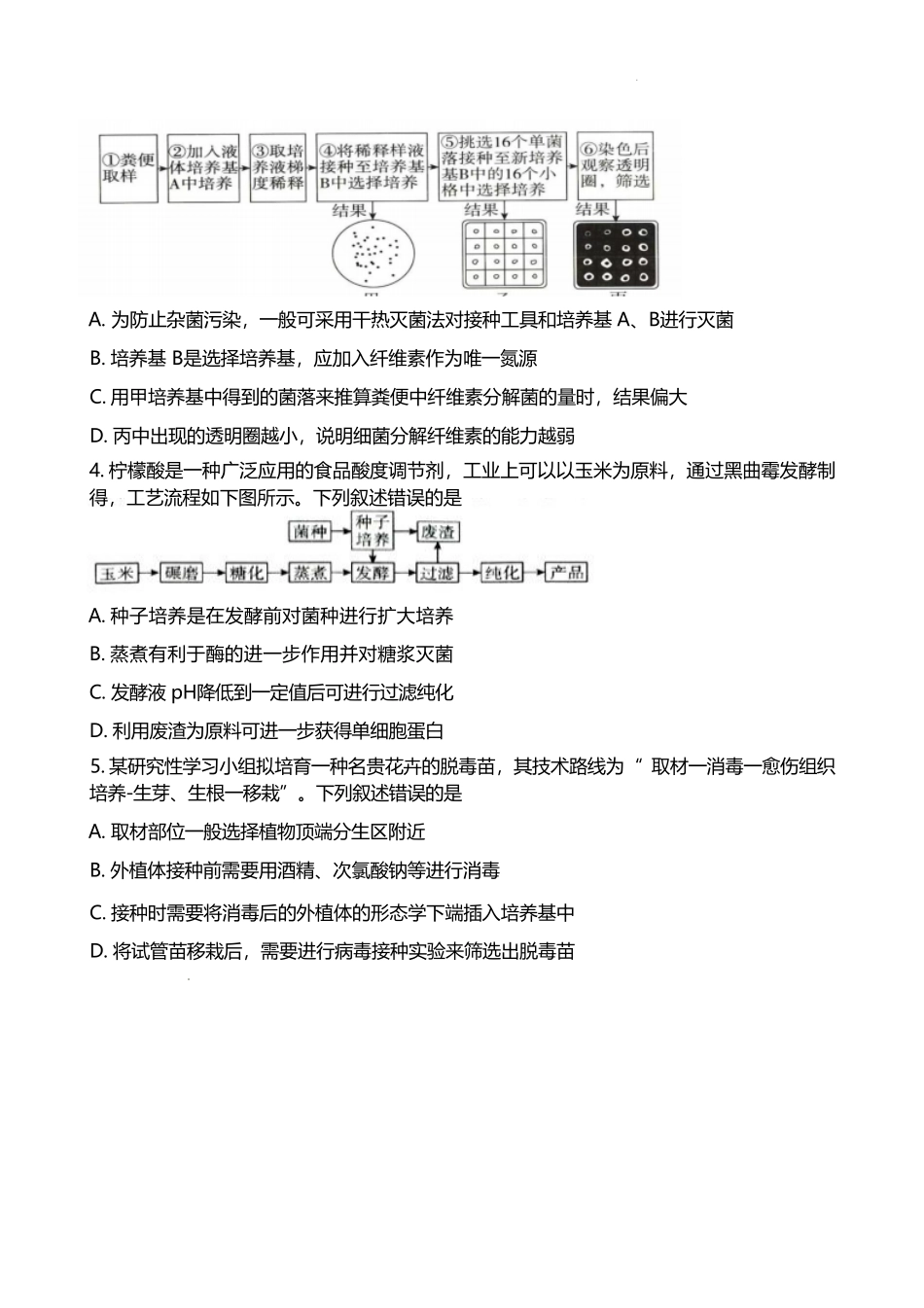 山东省潍坊第一中学2024-2025学年高二下学期第二次质量检测生物试卷（有答案）.pdf_第2页