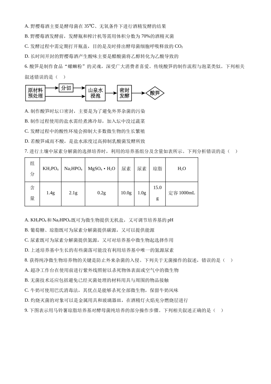 四川省成都市第七中学2023—2024学年高二下学期期中考试生物试题.docx_第2页