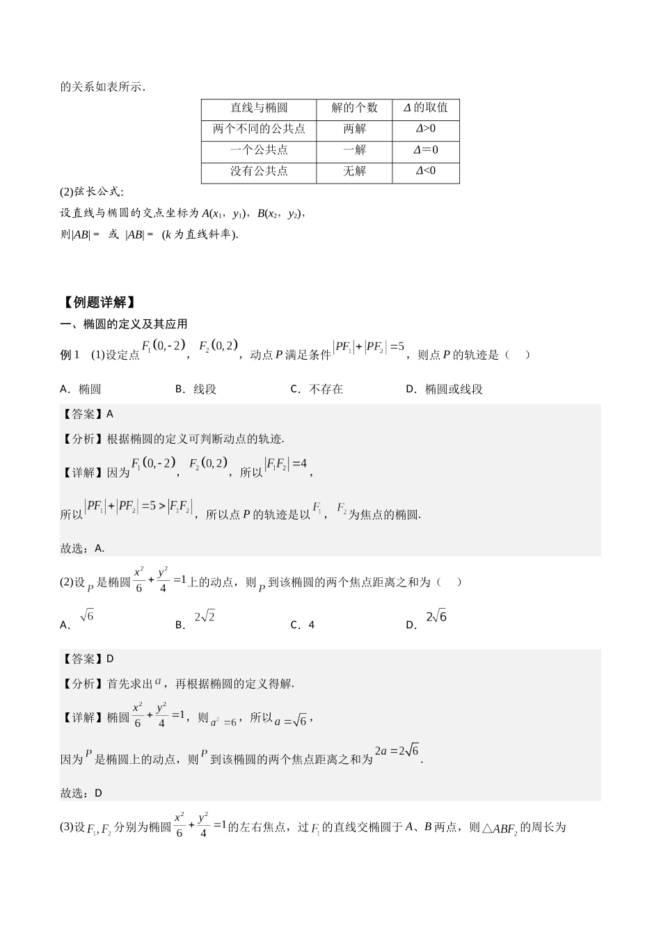 新课预习-3.1 椭圆（教师版）-新高二暑假衔接.docx_第2页