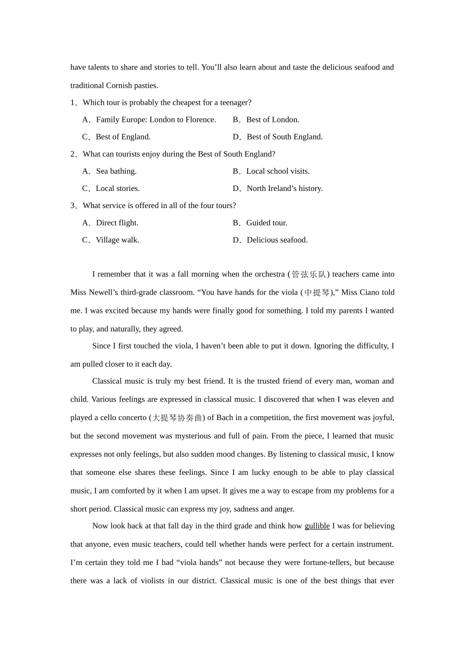 浙江省杭州第二中学2023-2024学年高一下期中考试英语试卷.docx_第2页