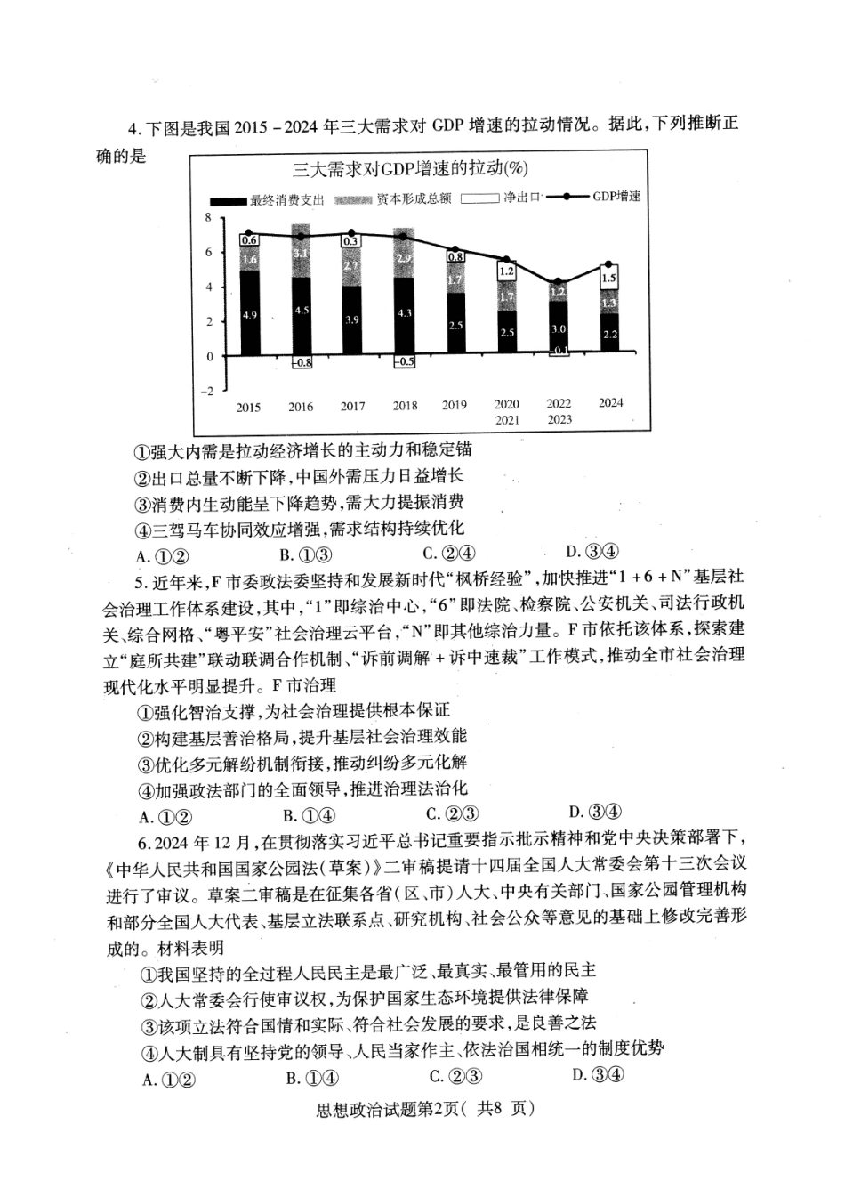 政治试卷（招远三模）【山东卷】山东省烟台市招远市2025年全国新课标I卷模拟试卷暨烟台招远第三次质量检测（烟台招远三模）（5.26-5.28）.pdf_第2页