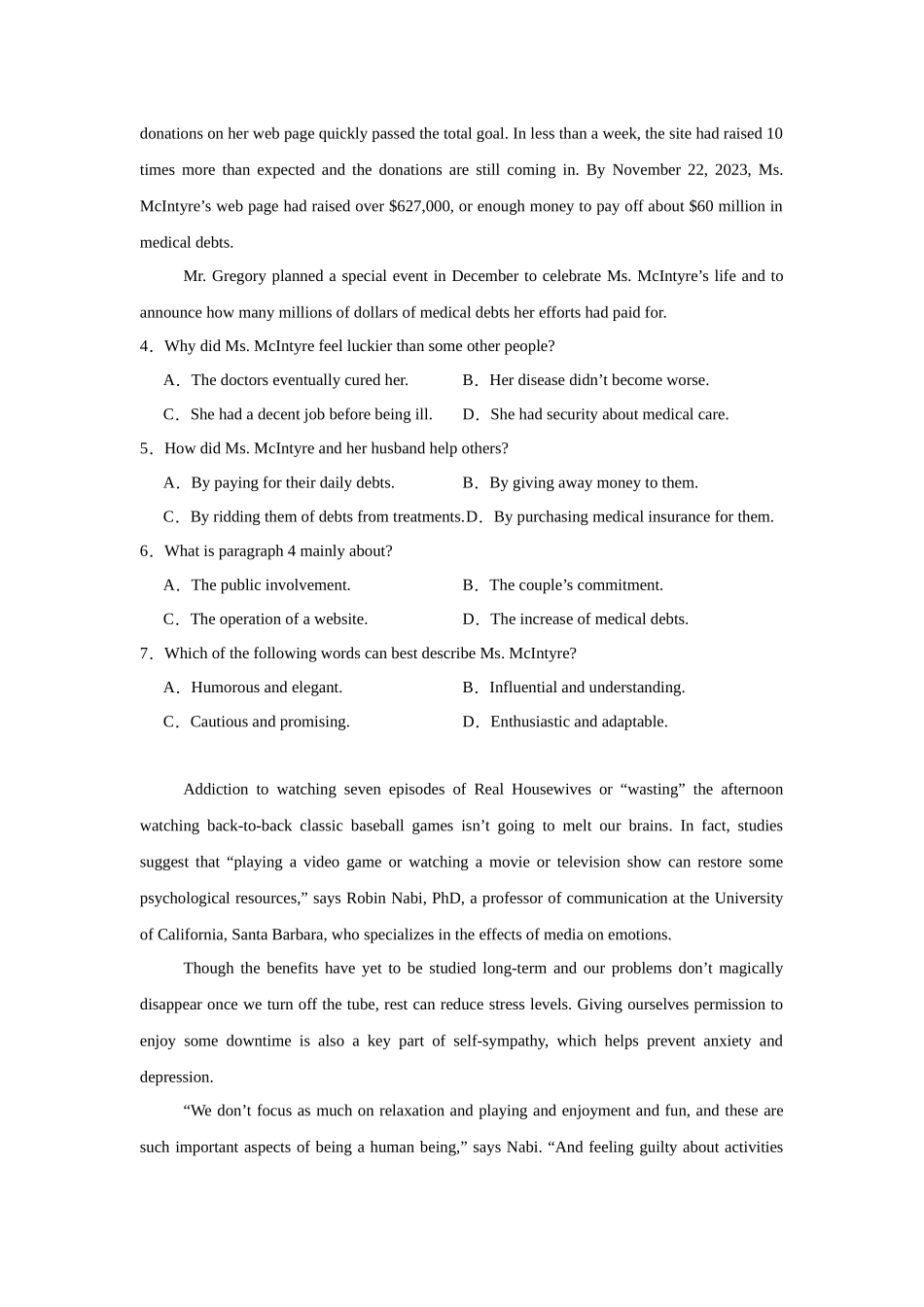 重庆市第八中学校2023-2024学年高二下学期6月月考英语试题.docx_第3页