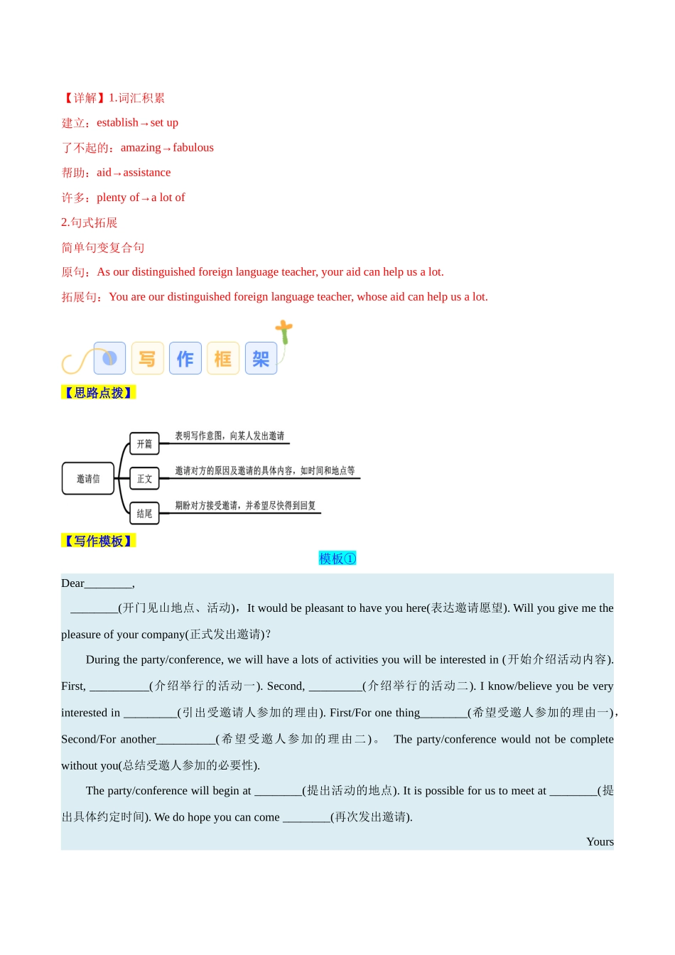 专题07 邀请信、申请信（解析版）-2025年高考英语写作常考题型全面突破.docx_第2页