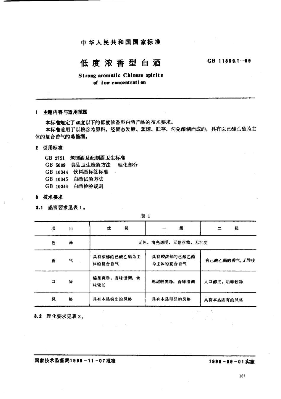 GB 11859.1-1989 低度浓香型白酒.pdf_第1页