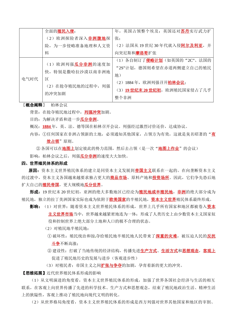 2024高一历史同步讲义（中外历史纲要下册）-第12课资本主义世界殖民体系的形成（学生版）.docx_第3页