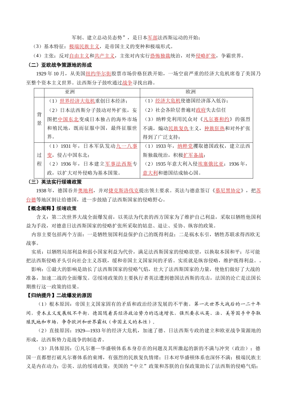 2024高一历史同步讲义（中外历史纲要下册）-第17课第二次世界大战与战后国际秩序的形成（原卷版）.docx_第2页