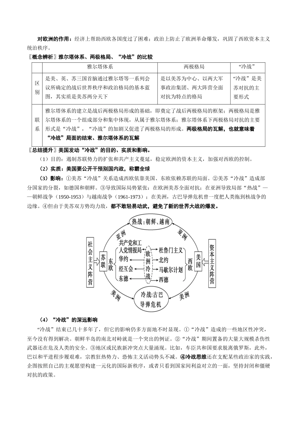 2024高一历史同步讲义（中外历史纲要下册）-第18课冷战与国际格局的演变（学生版）.docx_第3页