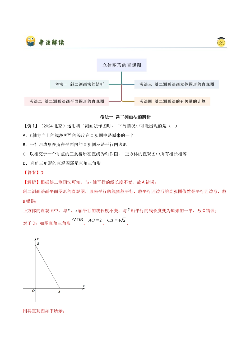 2024年人教版高中数学精讲精练必修二-8.2立体图形的直观图（解析版）（人教A版2019必修第二册）.docx_第2页