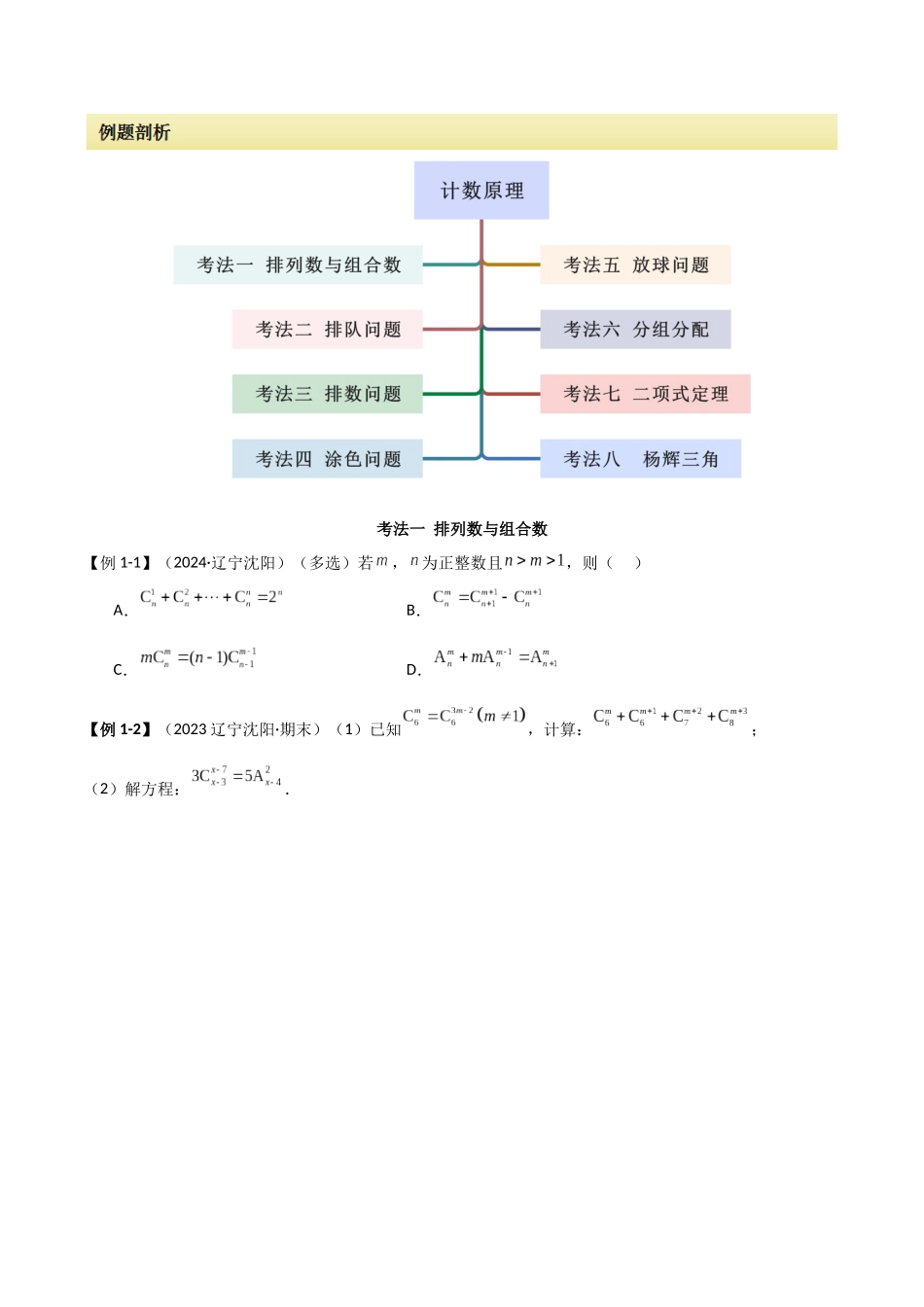 2024人教版高中数学精讲精练选择性必修三-第六章计数原理章末小结及测试（原卷版）.docx_第2页