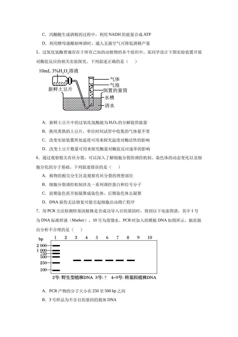 2025届湖南省名校联考联合体高三上学期第一次联考（暨入学检测）生物试题.docx_第2页