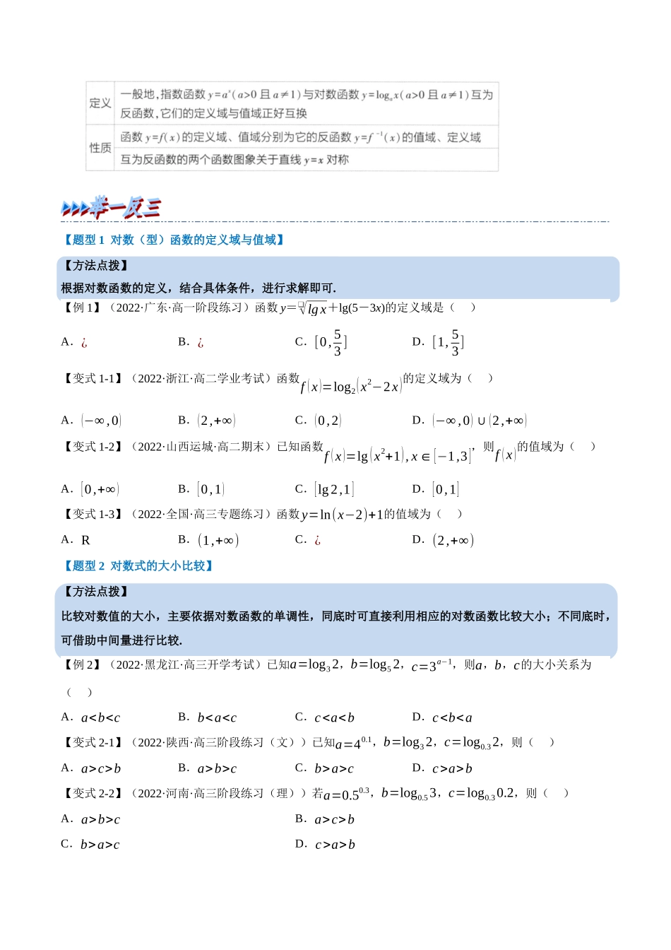 2025举一反三系列高中数学同步复习人教A版必修1-专题4.7对数函数-重难点题型精讲（学生版）.docx_第3页