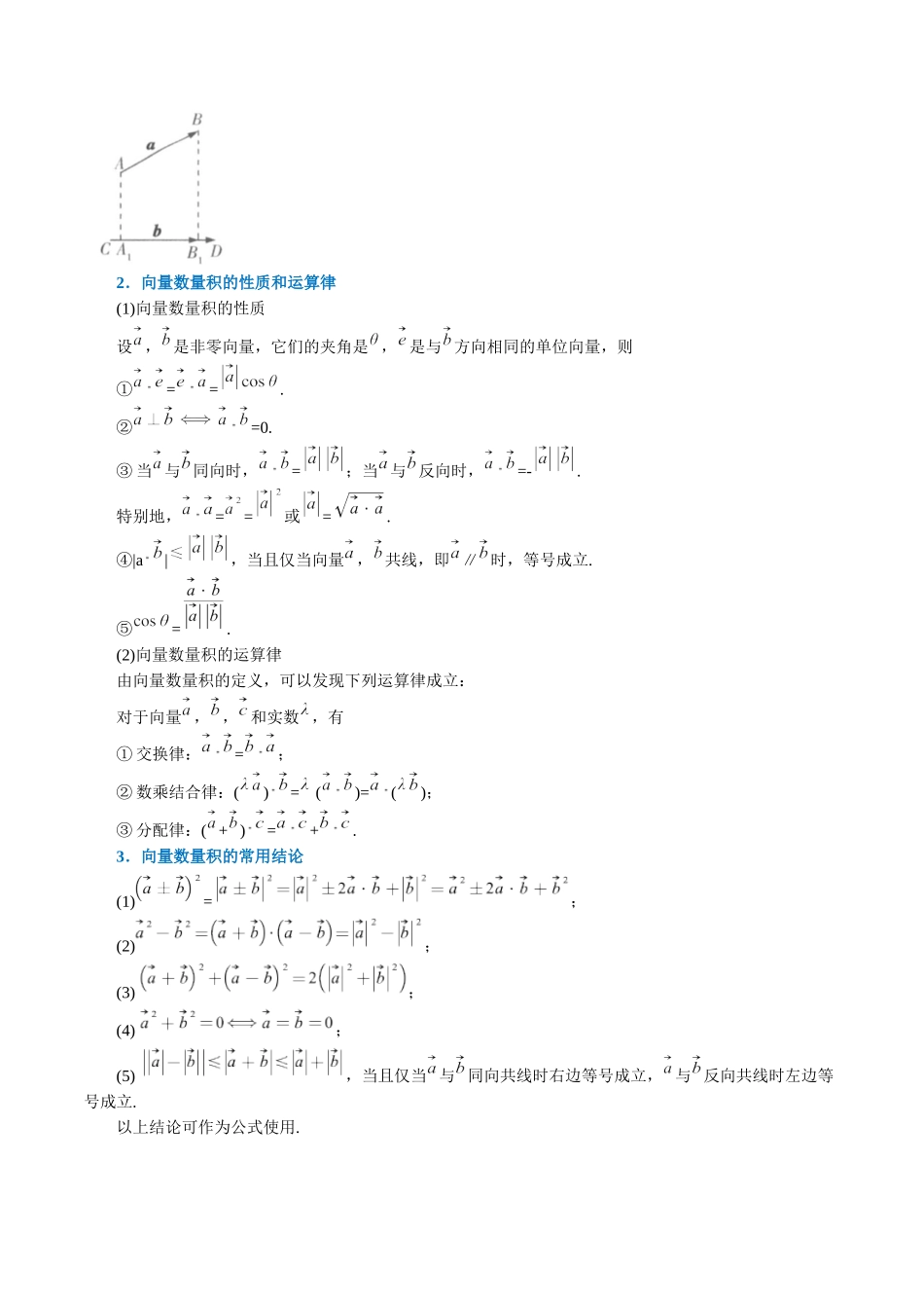 2025举一反三系列高中数学同步复习人教A版必修2-专题6.5向量的数量积（重难点题型精讲）（学生版）.docx_第2页