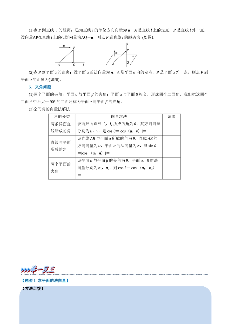 2025举一反三系列高中数学同步复习人教A版选择性必修1-专题1.9空间向量的应用-重难点题型精讲（教师版）.docx_第2页