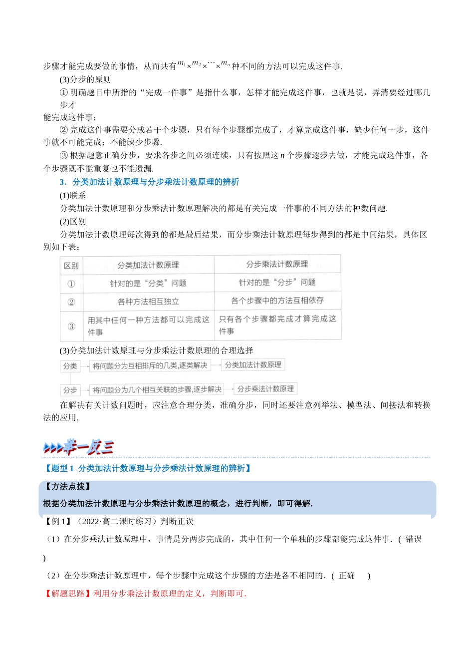 2025举一反三系列高中数学同步复习人教A版选择性必修3-专题6.1分类加法计数原理与分步乘法计数原理（重难点题型精讲）（教师版）.docx_第2页