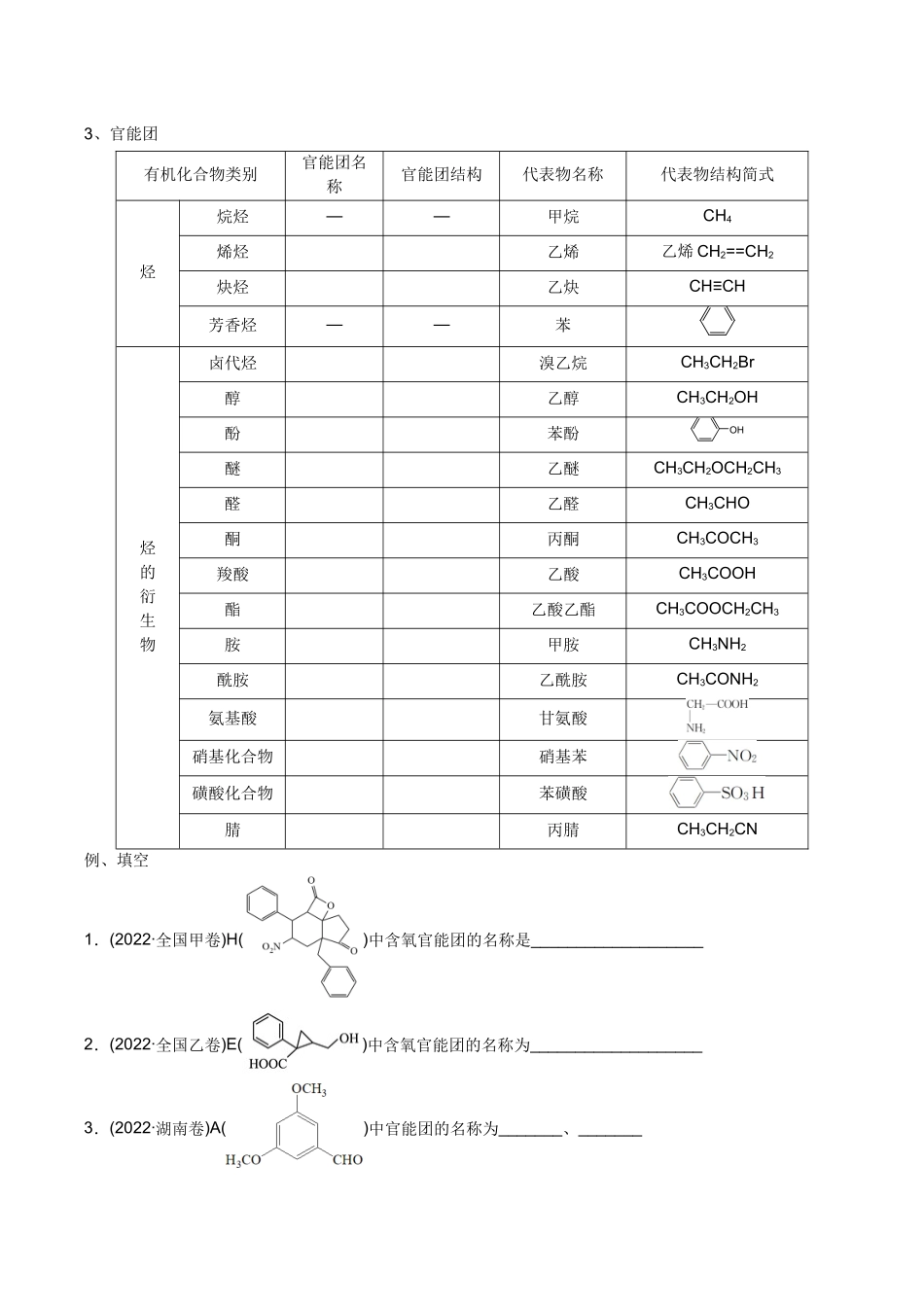 2025年高考化学一轮复习考点专项集训-01考点一有机物的分类与官能团的辨认（学生版）.docx_第2页