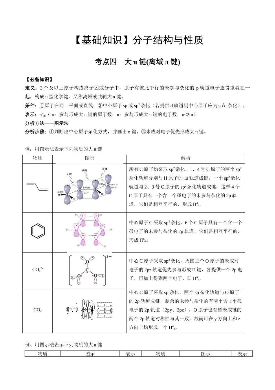 2025年高考化学一轮复习考点专项集训-02考点四大π键（教师版）.docx_第1页
