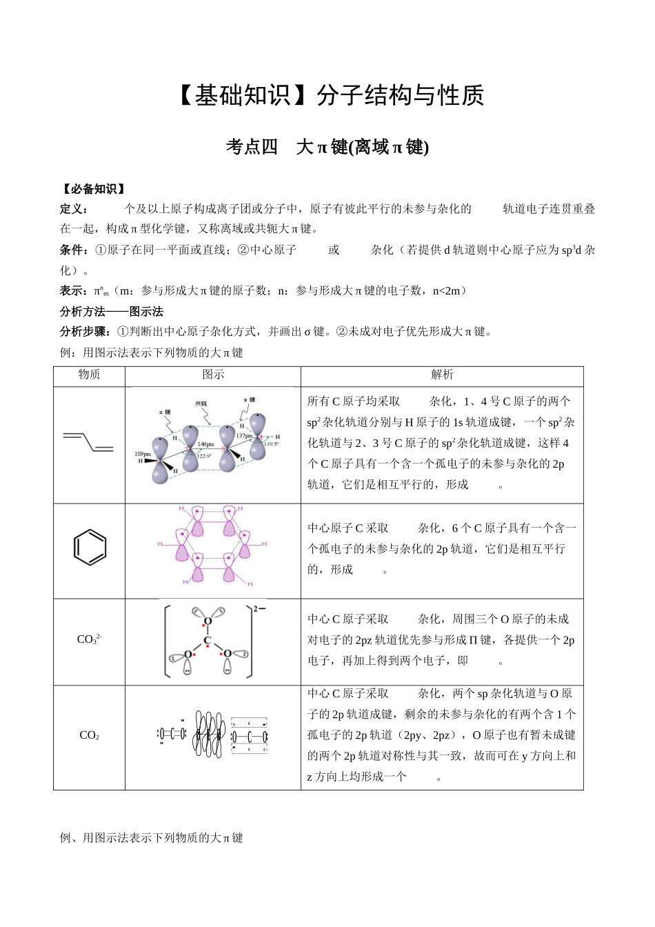 2025年高考化学一轮复习考点专项集训-02考点四大π键（学生版）.docx_第1页