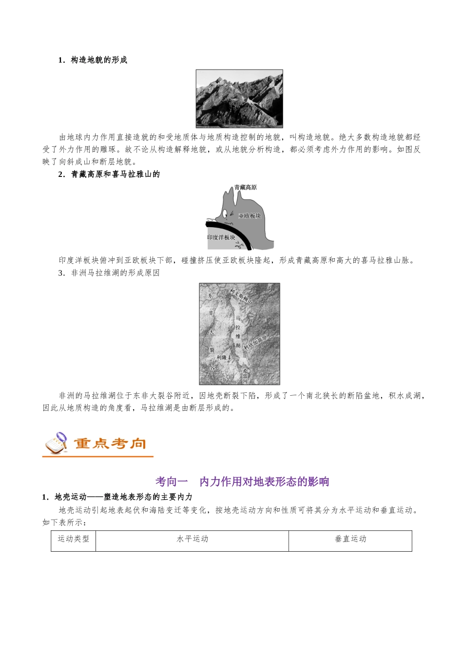 2025年考点一遍过高考地理-考点19营造地表形态的内外力作用.doc_第3页