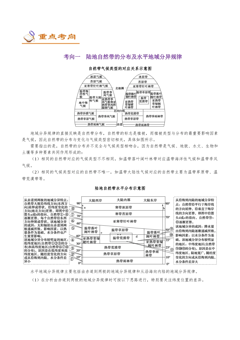 2025年考点一遍过高考地理-考点23自然地理环境的差异性.doc_第3页