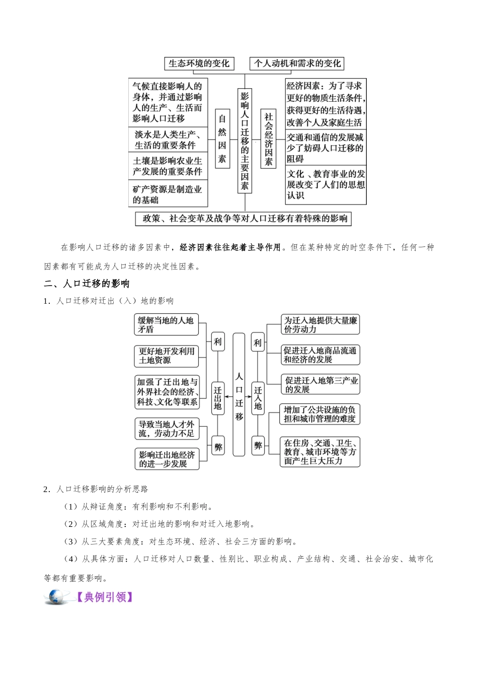 2025年考点一遍过高考地理-考点28人口的空间变化.doc_第3页
