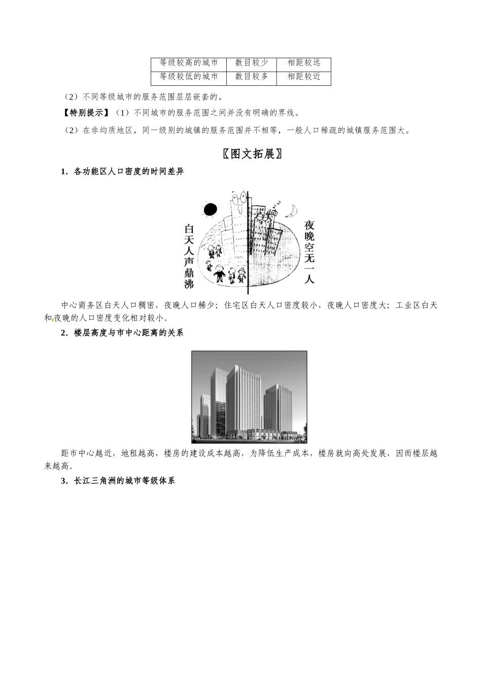 2025年考点一遍过高考地理-考点30城市内部空间结构和不同等级城市的服务功能.doc_第2页