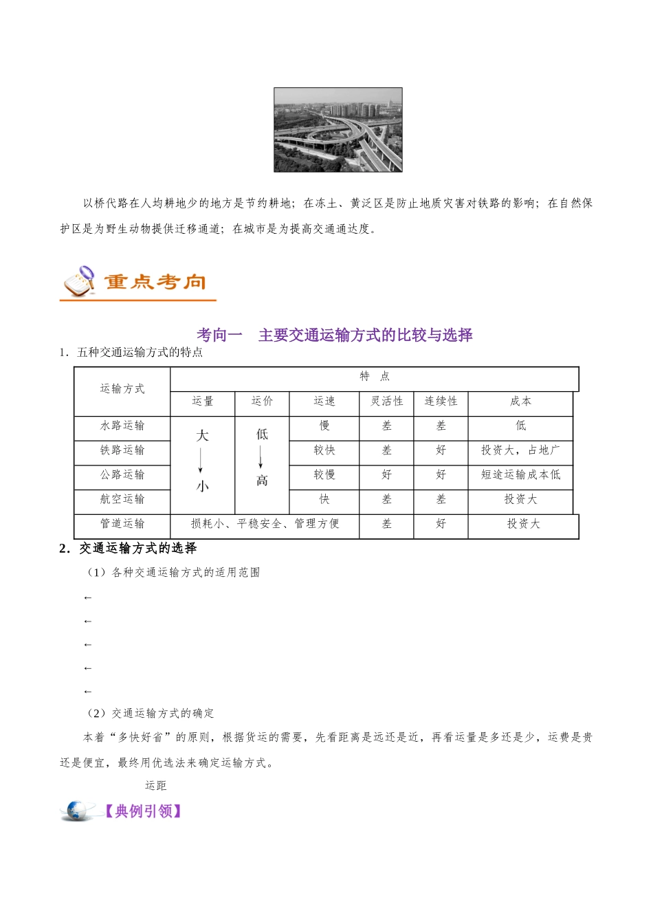 2025年考点一遍过高考地理-考点37交通运输布局.doc_第3页