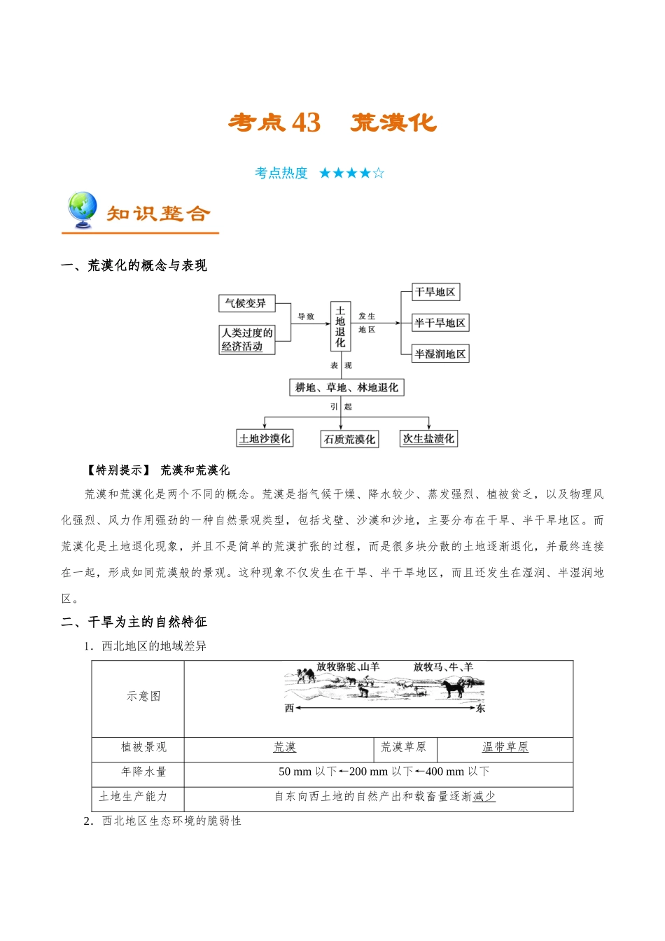 2025年考点一遍过高考地理-考点43荒漠化.doc_第1页
