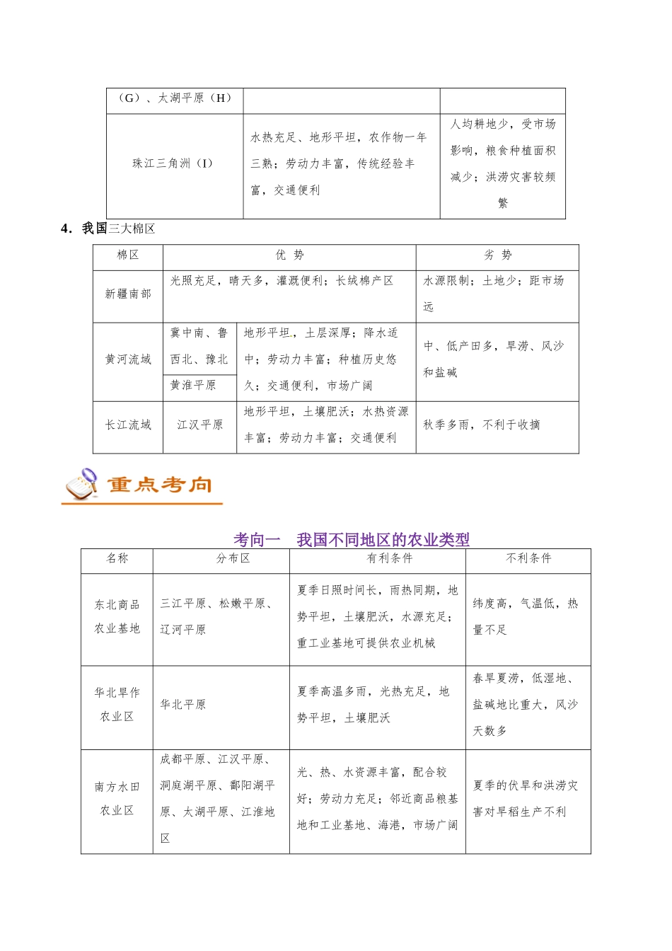 2025年考点一遍过高考地理-考点62我国的农业.doc_第3页