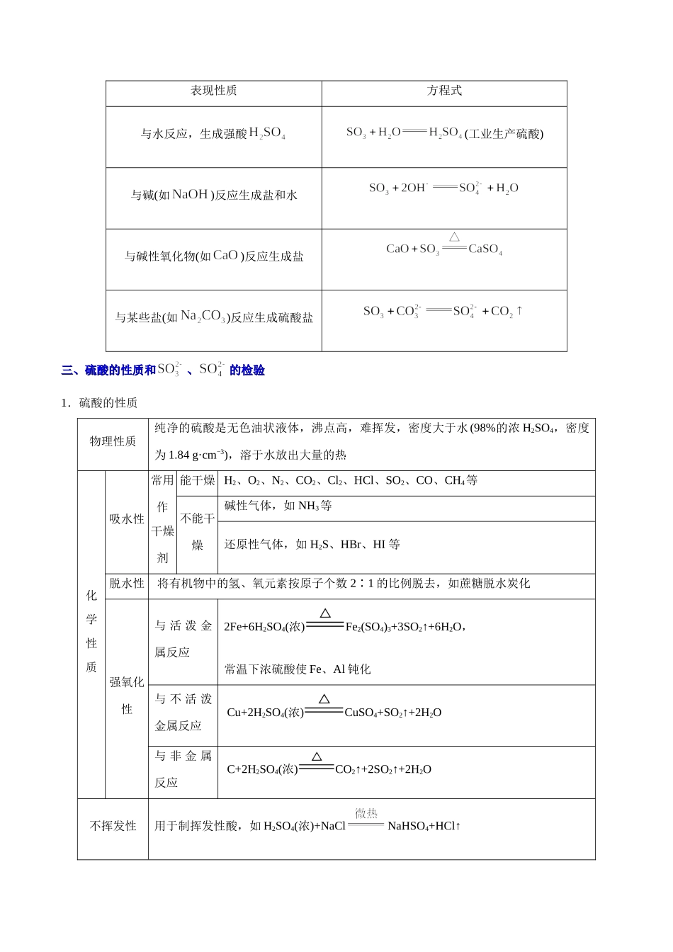 2025年考点一遍过高考化学-考点20硫及其重要化合物.doc_第3页