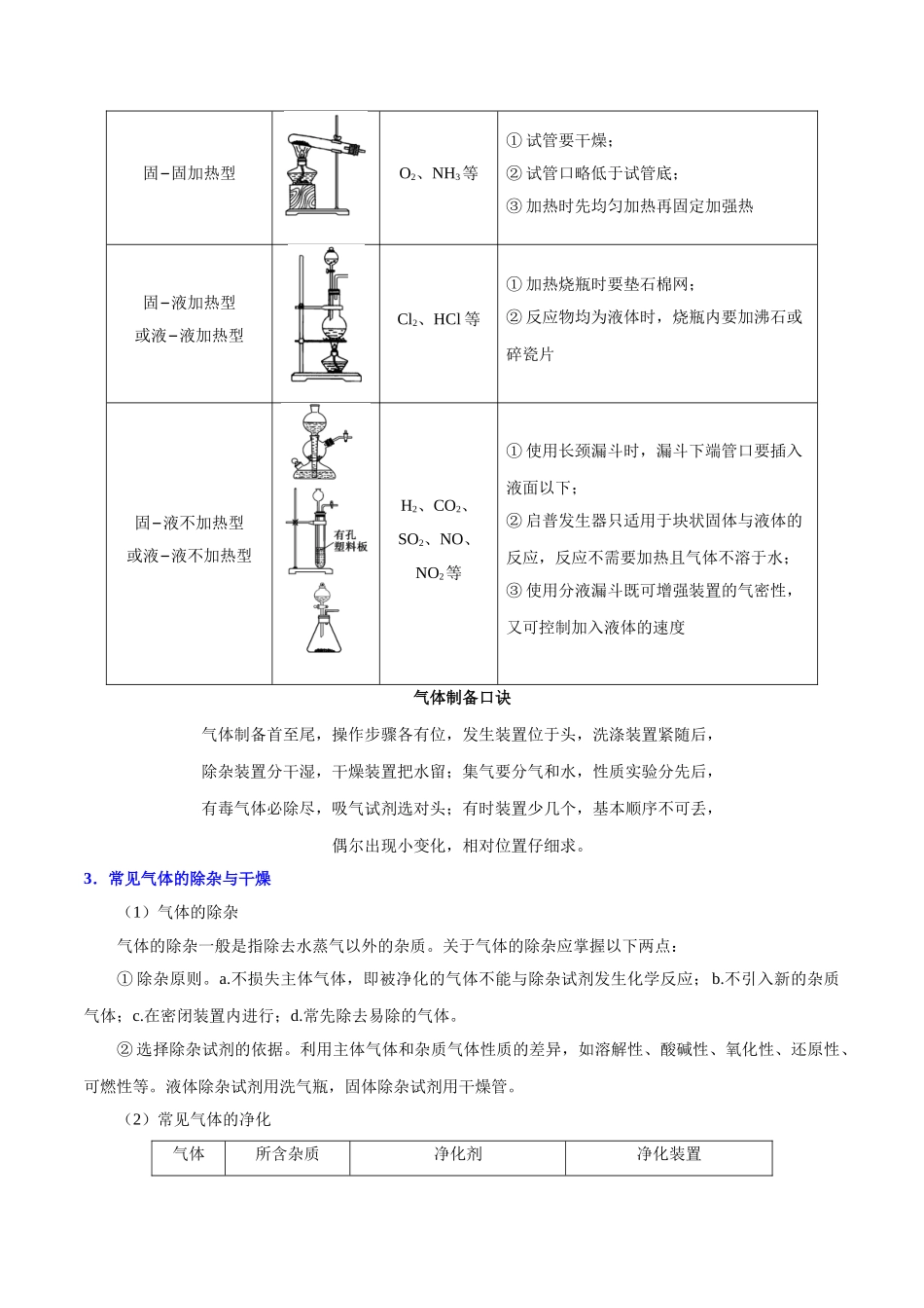 2025年考点一遍过高考化学-考点23常见气体的实验室制法.doc_第2页