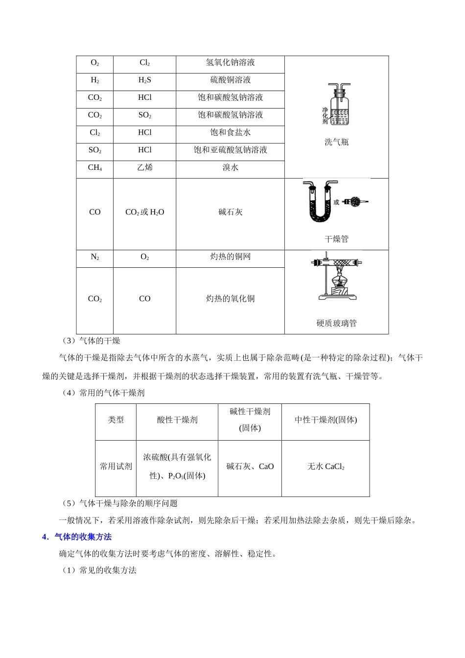 2025年考点一遍过高考化学-考点23常见气体的实验室制法.doc_第3页
