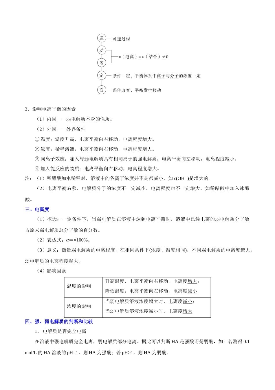 2025年考点一遍过高考化学-考点42弱电解质的电离平衡.doc_第3页