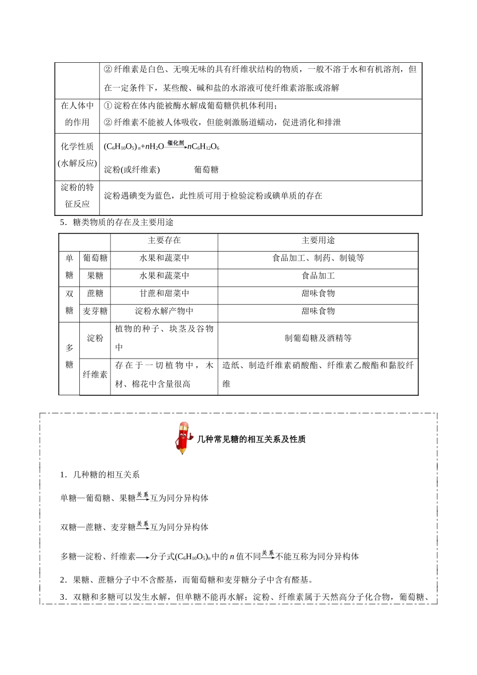 2025年考点一遍过高考化学-考点54基本营养物质合成材料.doc_第3页