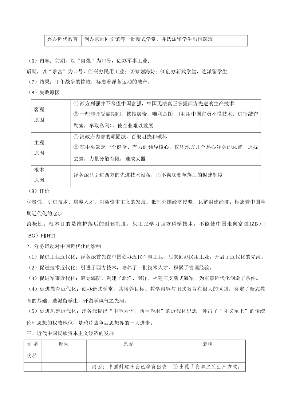 2025年考点一遍过高考历史-考点19晚清中国经济结构的变动和民族工业的曲折发展.doc_第3页