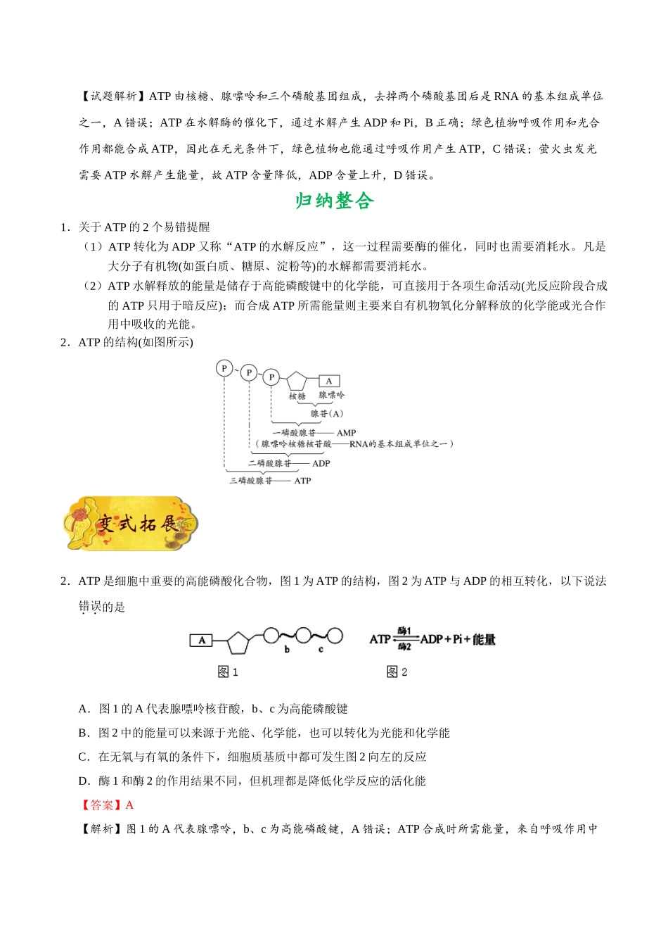 2025年考点一遍过高考生物-考点16ATP.doc_第2页