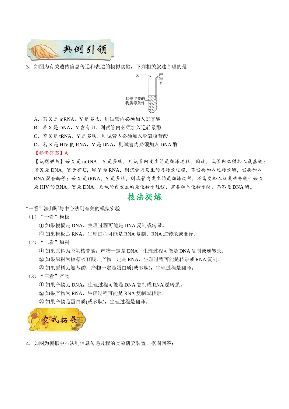 2025年考点一遍过高考生物-考点33中心法则及其发展.doc_第3页