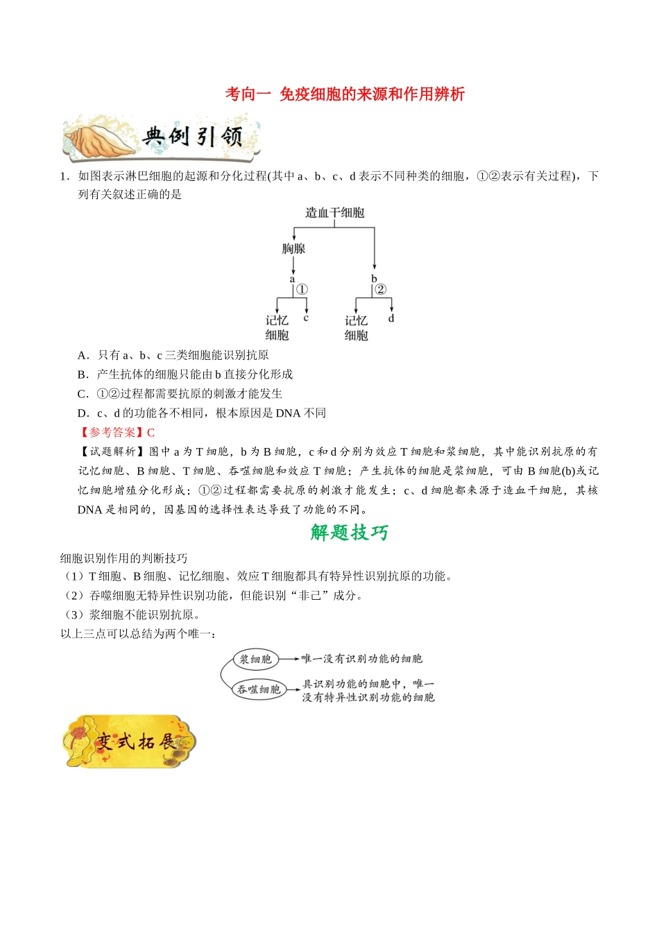 2025年考点一遍过高考生物-考点54免疫调节.doc_第3页