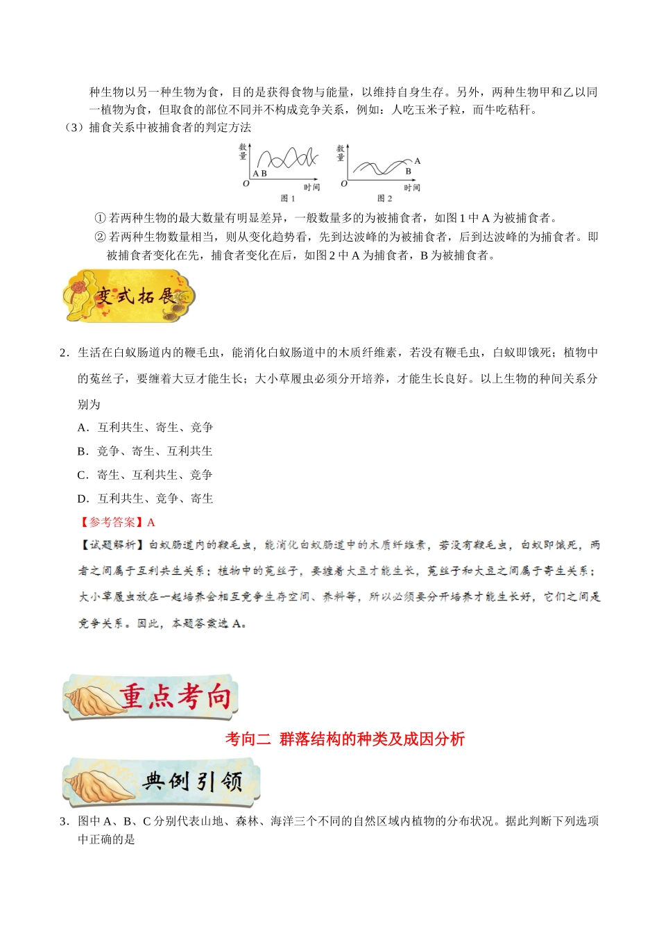 2025年考点一遍过高考生物-考点60群落的结构.doc_第3页