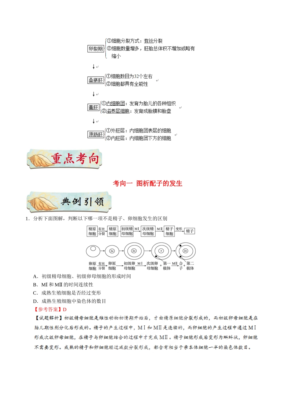 2025年考点一遍过高考生物-考点85胚胎工程（一）公众号：好未来试卷下载.doc_第2页