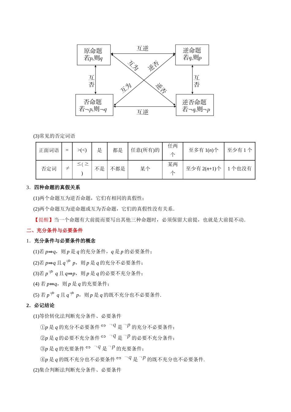 2025年考点一遍过高考文科数学-考点02命题及其关系、充分条件与必要条件.docx_第2页