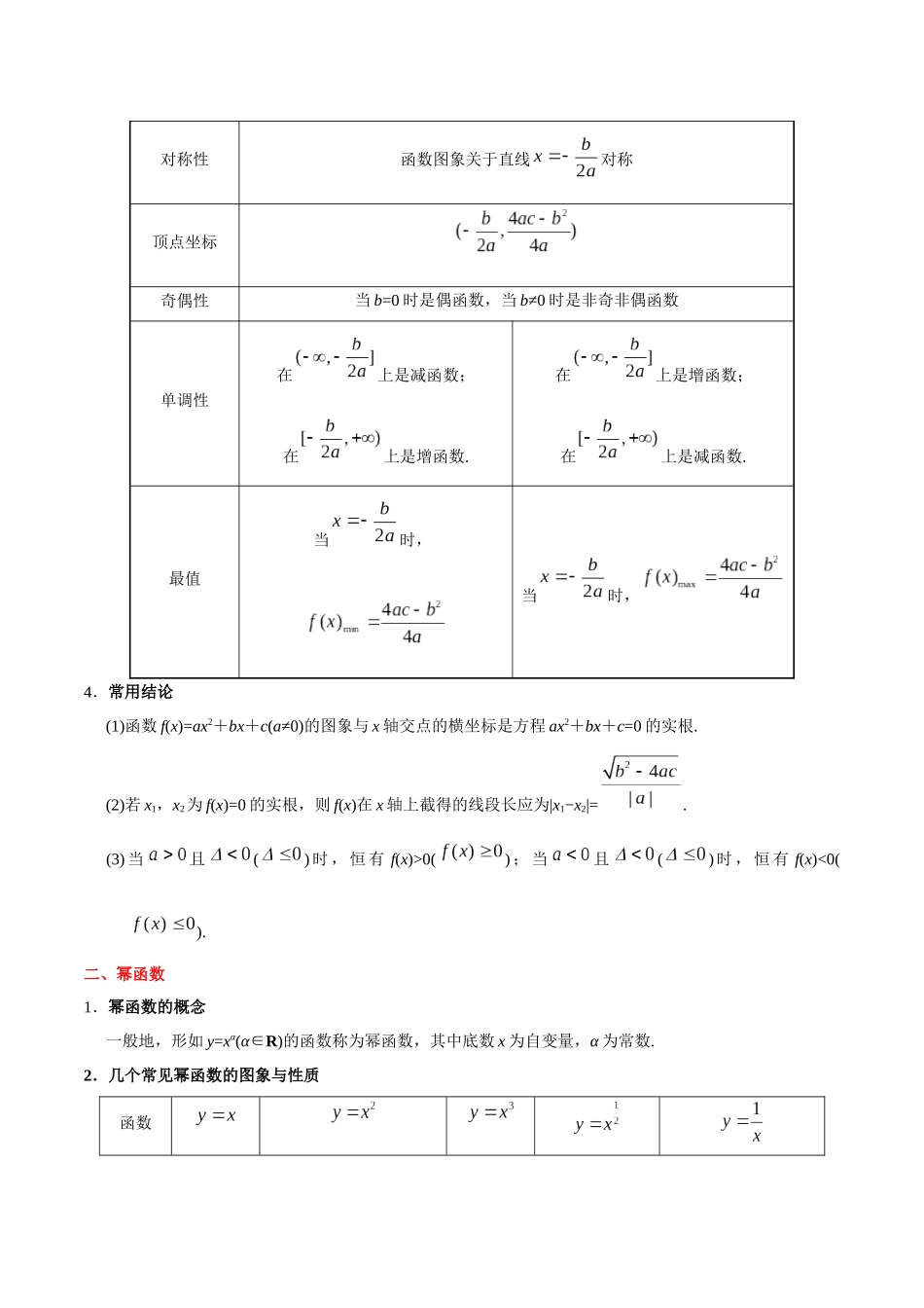2025年考点一遍过高考文科数学-考点06二次函数与幂函数.docx_第2页
