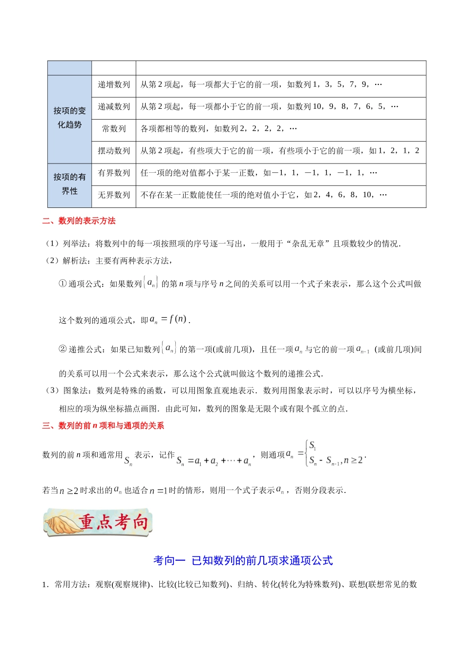2025年考点一遍过高考文科数学-考点20数列的概念与简单表示法.docx_第2页
