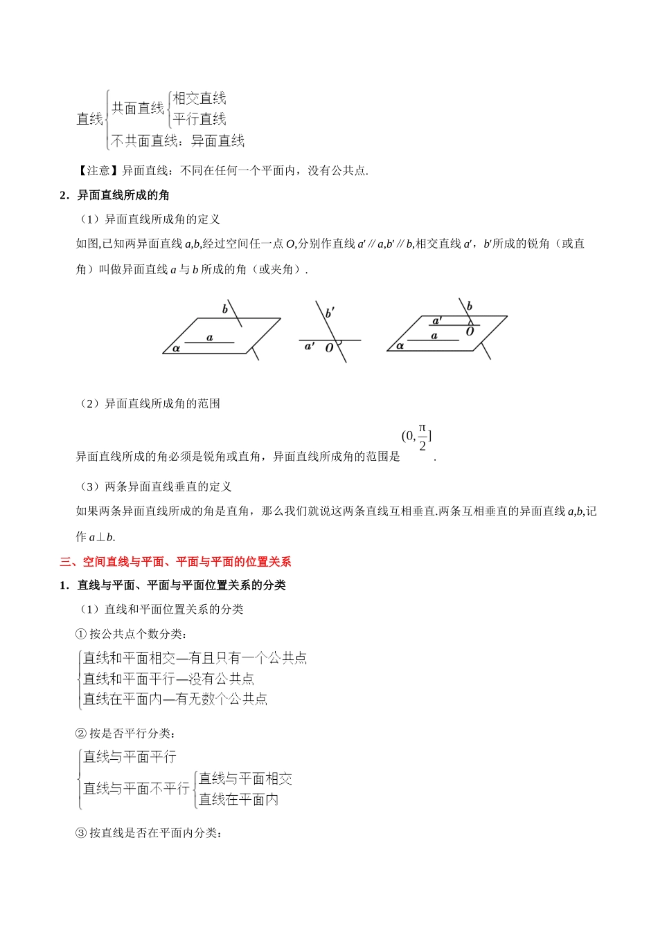 2025年考点一遍过高考文科数学-考点29空间点、直线、平面之间的位置关系.docx_第3页