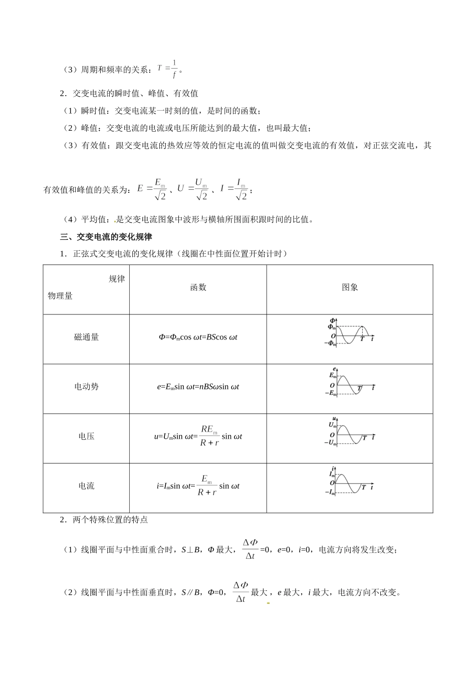 2025年考点一遍过高考物理学-考点52交变电流的产生及描述.doc_第2页
