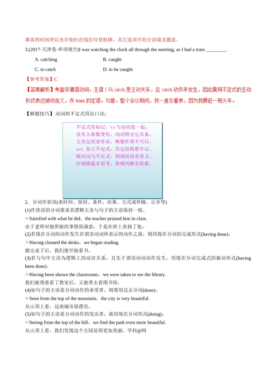 2025年考点一遍过高考英语-考点15非谓语动词.doc_第3页