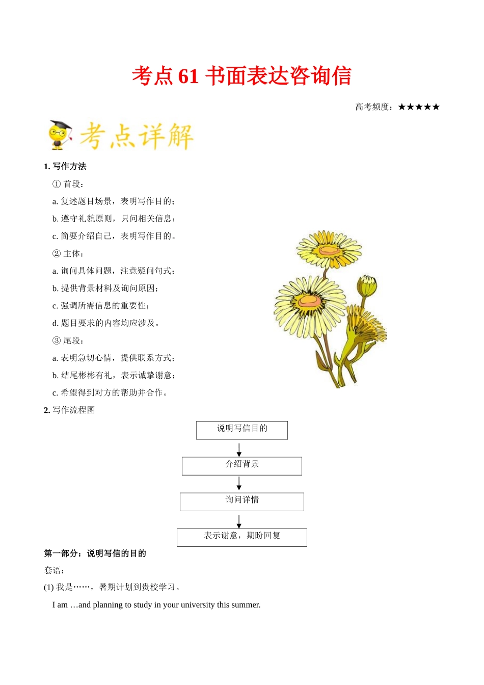 2025年考点一遍过高考英语-考点61书面表达咨询信.doc_第1页