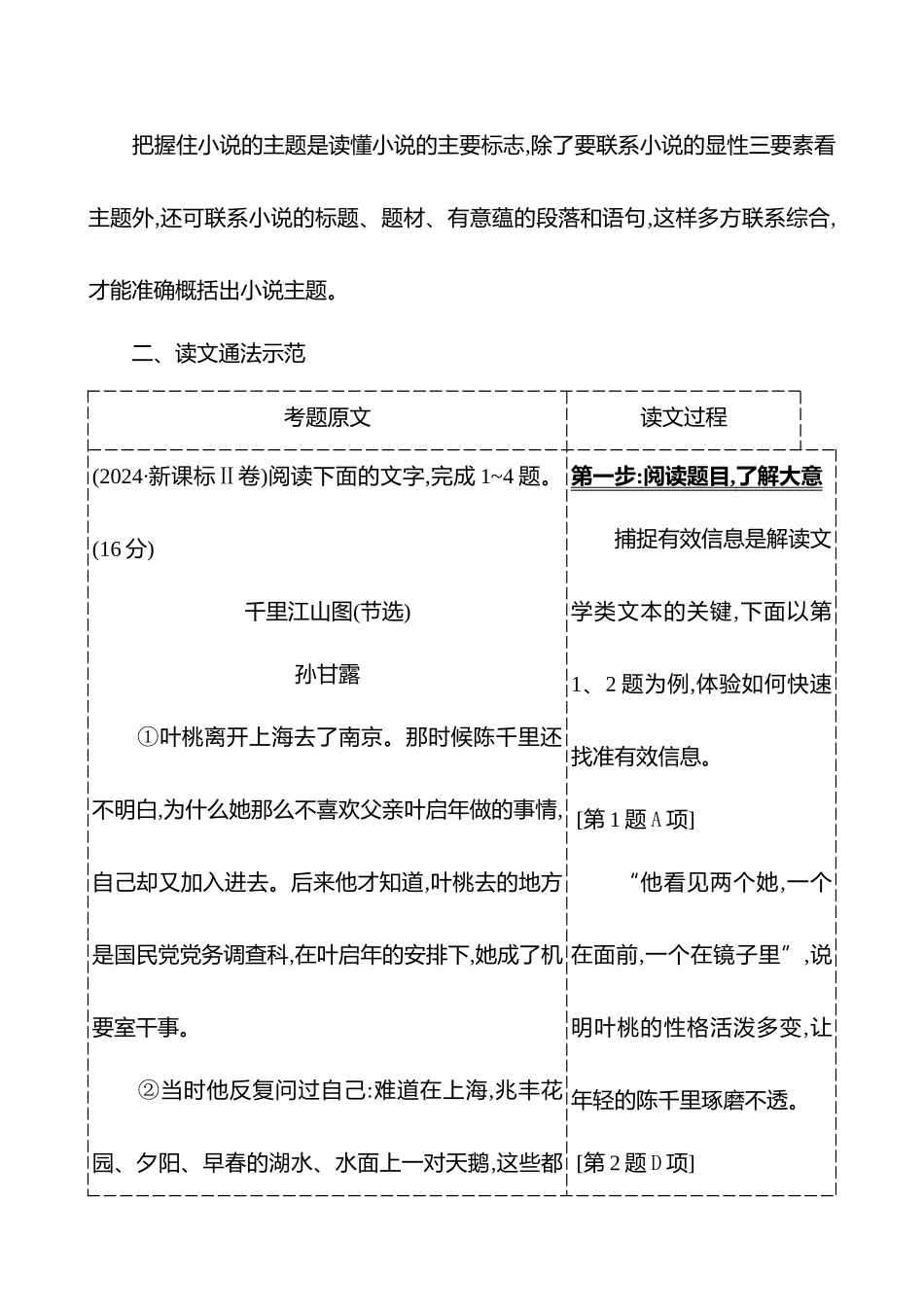 2026版高中全程复习方略语文强基版-专题二第二节读文有法整体感知,探究提能.docx_第2页