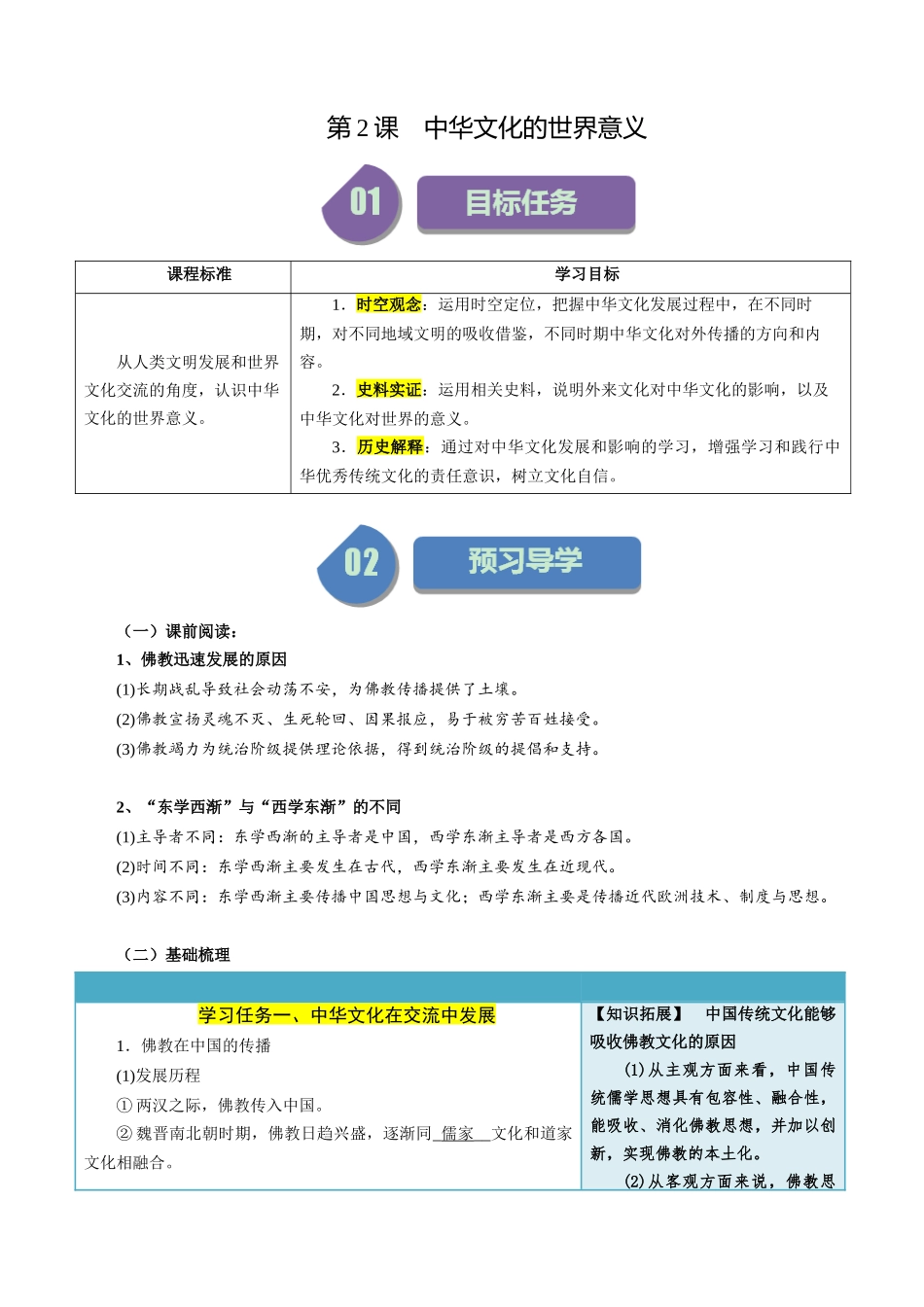 第2课中华文化的世界意义-选择性必修3：文化交流与传播）.docx_第1页