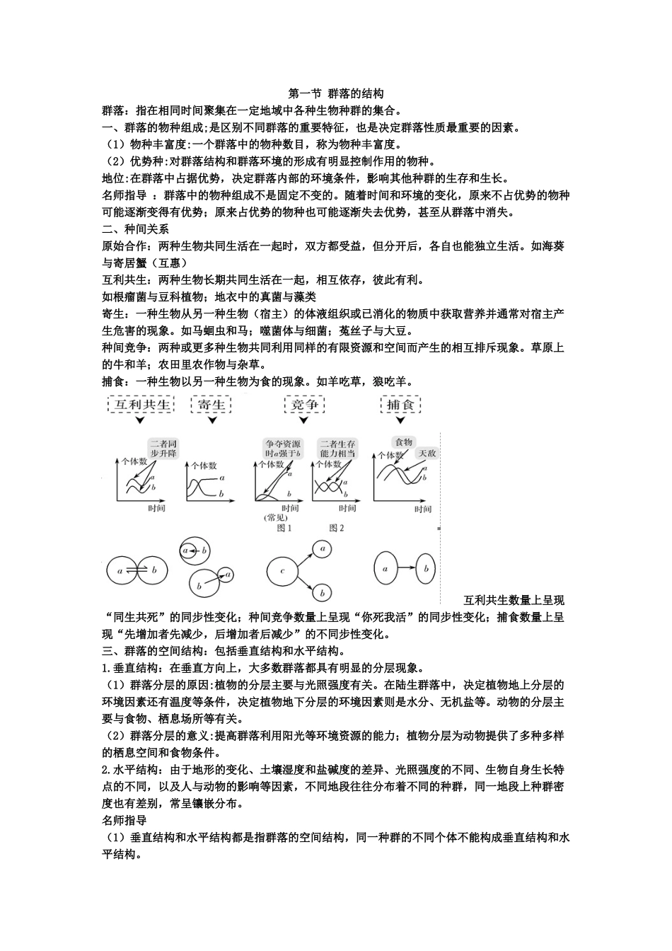 第2章群落及其演替期末复习知识点总结【新教材】人教版高中生物选择性必修二.doc_第1页