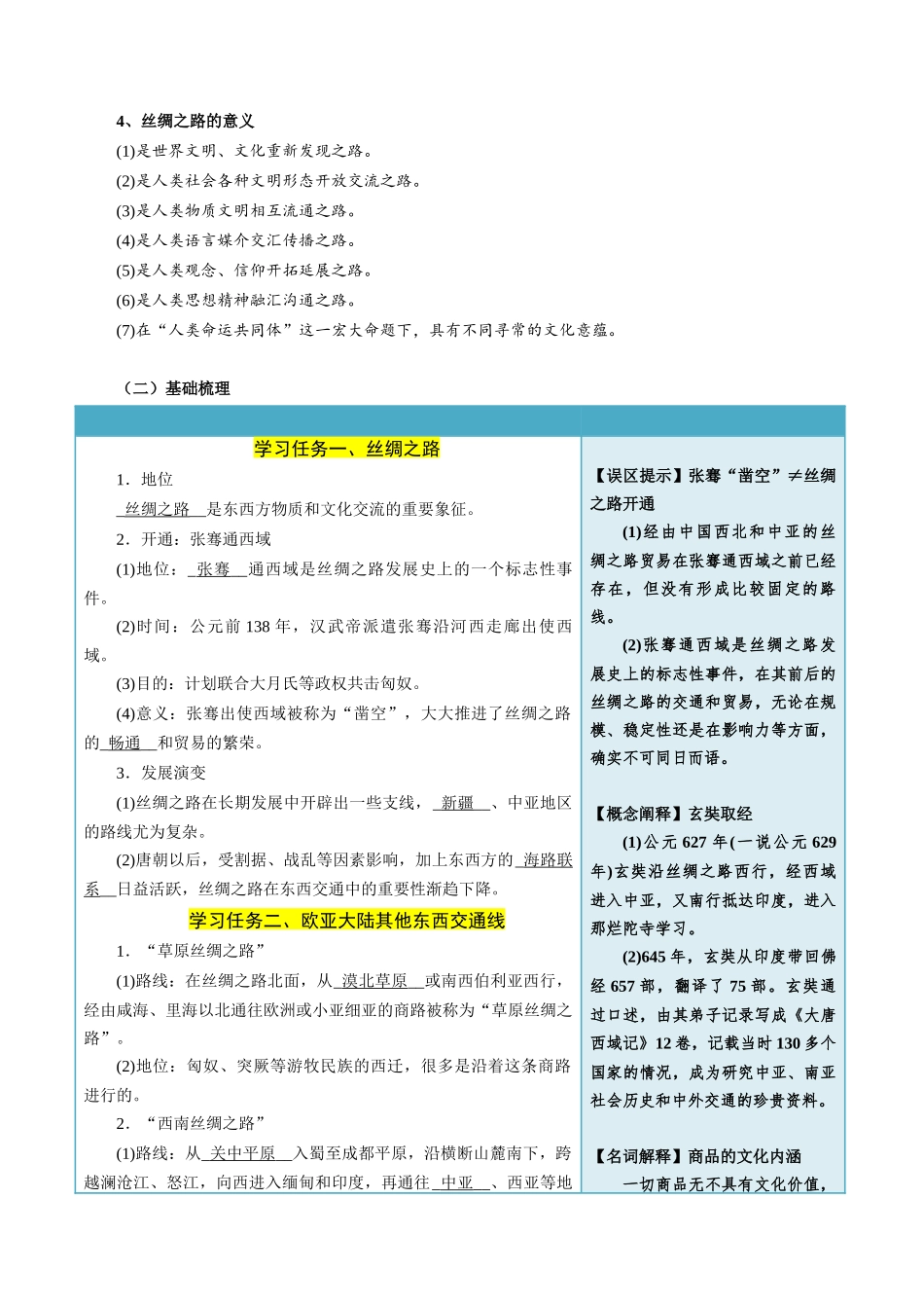 第9课古代的商路、贸易与文化交流-选择性必修3：文化交流与传播）.docx_第2页